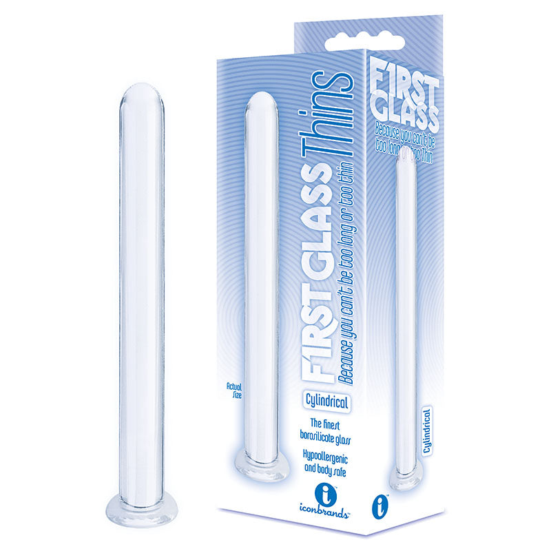 The 9's First Glass Thins, Cylindrical - Clear Glass 17.8 cm Dildo Icon Brands